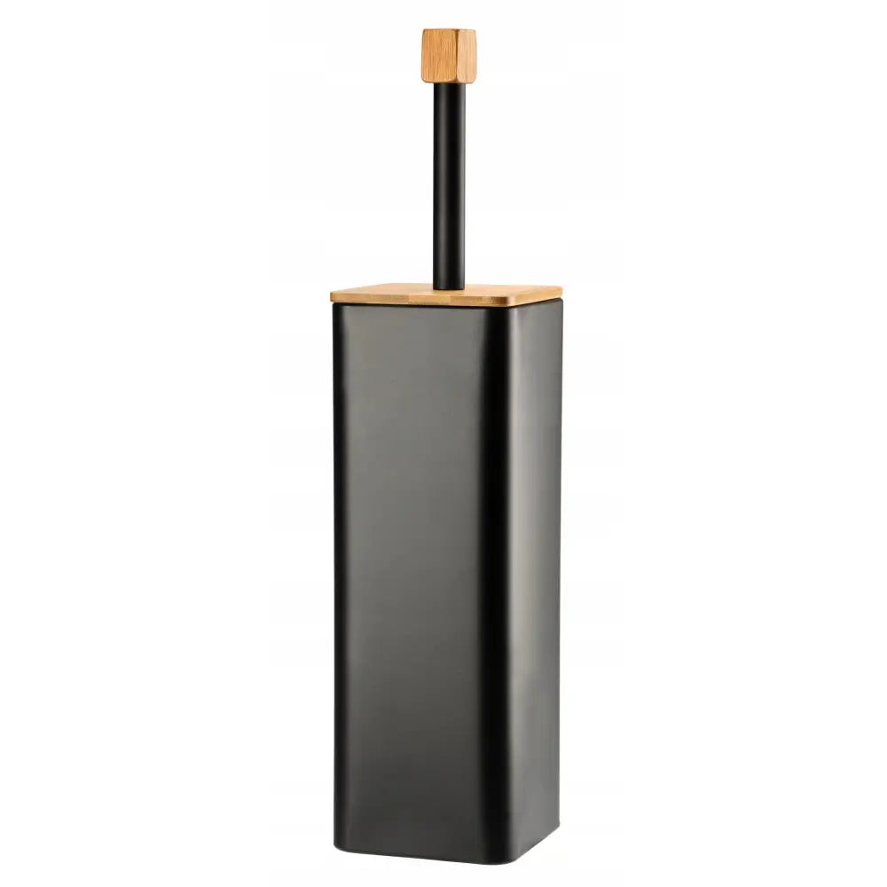 Avelena | Elegante Bambus Toilettenbürste Schwarz Modern Quadratisch
