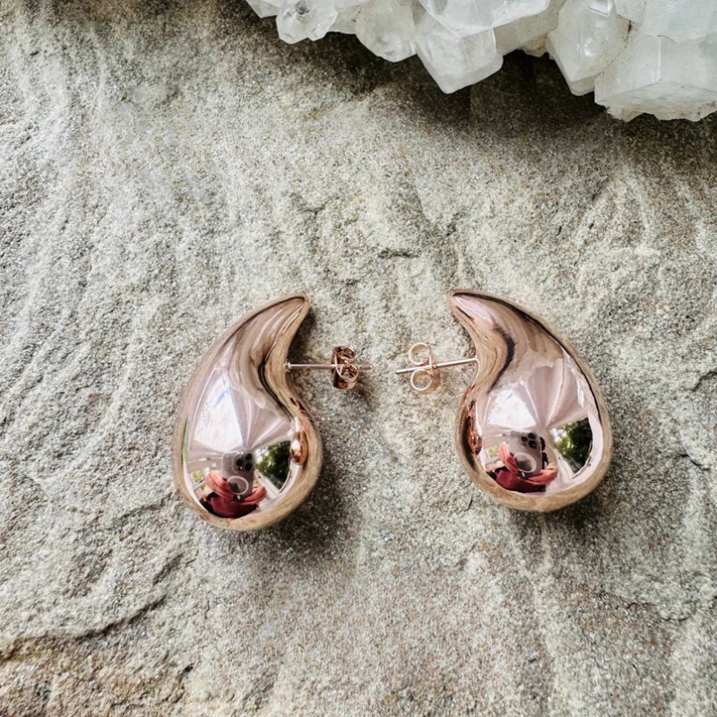 Avelena | Damen Elegante Gold Tropfenohrringe | Schlichte Polierte Ausführung