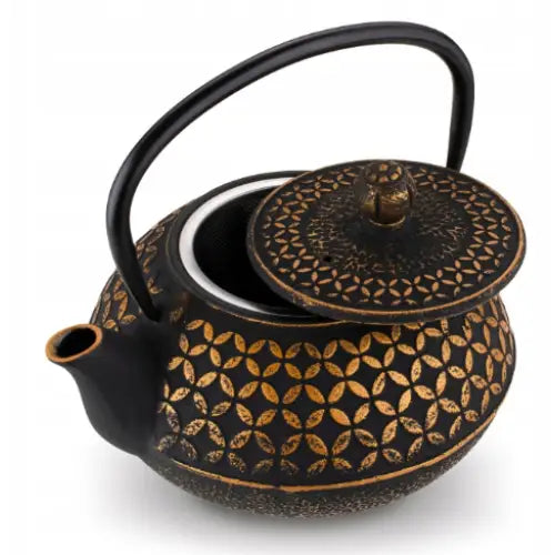 Avelena | Elegante Teekanne aus Gusseisen 0,8L mit Infuser Hanako Gold