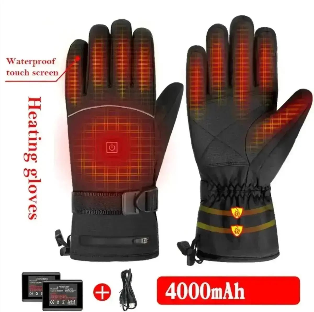 Avelena | Elektrische und Beheizte Winterhandschuhe mit 4000 Mah Powerbanks
