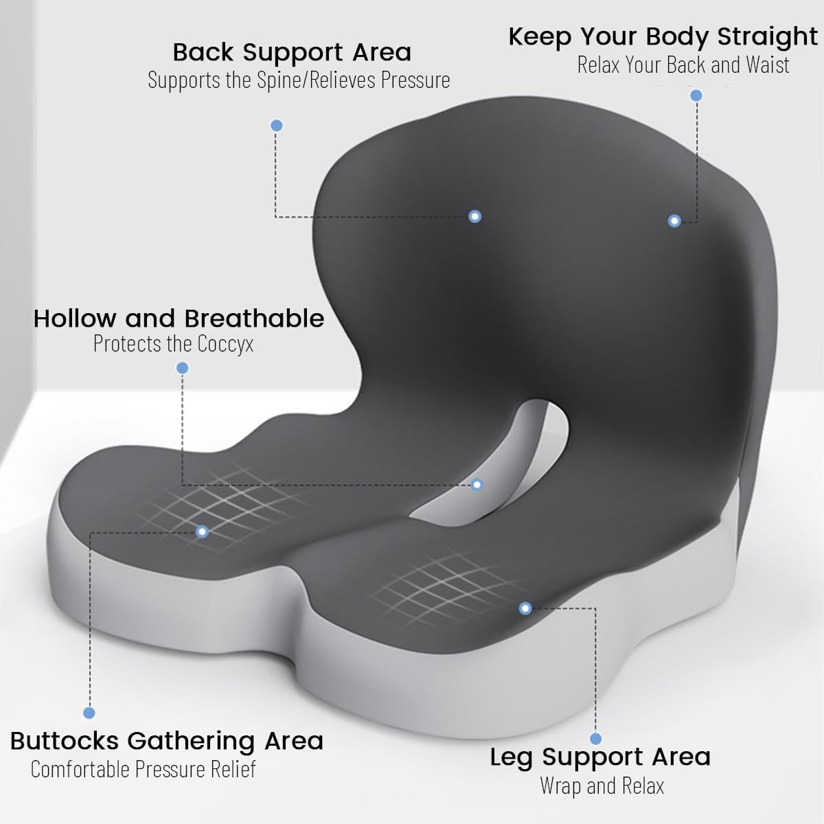 Avelena | BODYFORM PAD – Ergonomisches Gedächtnisschaum-Sitzkissen für jeden Komfort