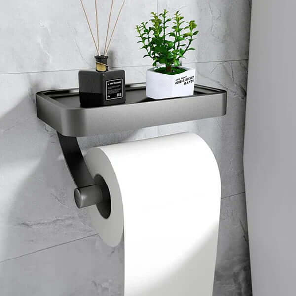 Avelena | Edelstahl Toilettenpapierhalter mit Ablage