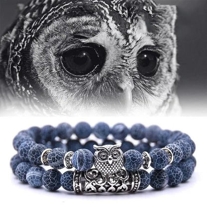 Avelena | Eule Charme Naturstein Armband