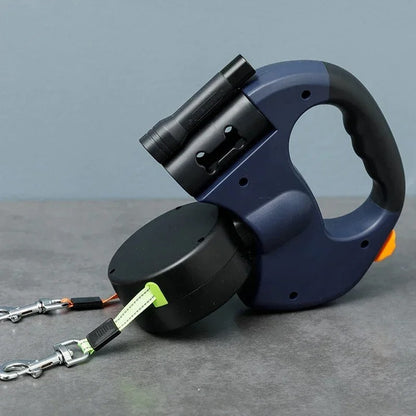 Avelena | Duo Doppelleinen für Hunde mit Led und Taschenhalter