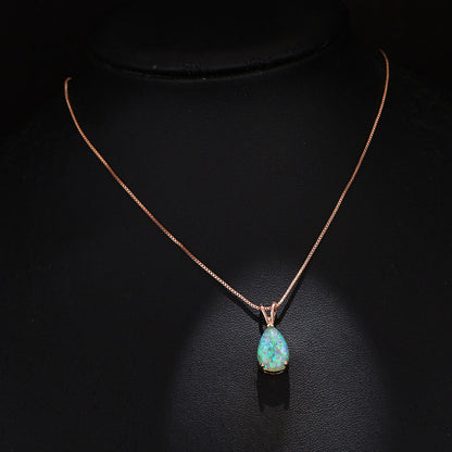 Avelena | Minimalist Drop Opal Pendant Necklace Selina