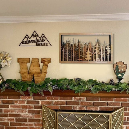 Avelena | Wanddeko Waldszene mit Fuchs | 7-lagige Lasercut Holzkunst | Baltische Birke