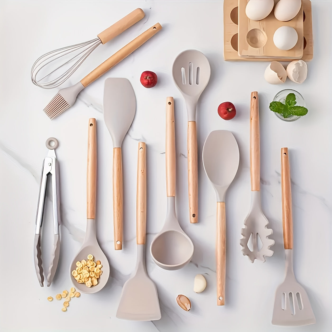 Avelena | Luxux Silikon Küchenhelfer Set (12-Teilig)