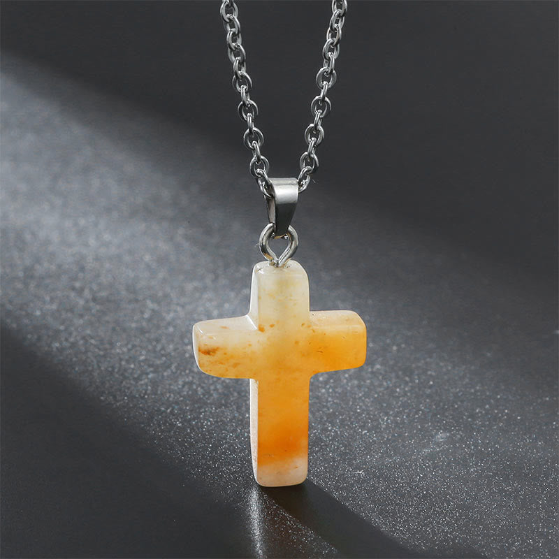 Avelena | Natürliche Edelsteine Kreuz Halskette Eine Spirituelle Schmuckerfahrung