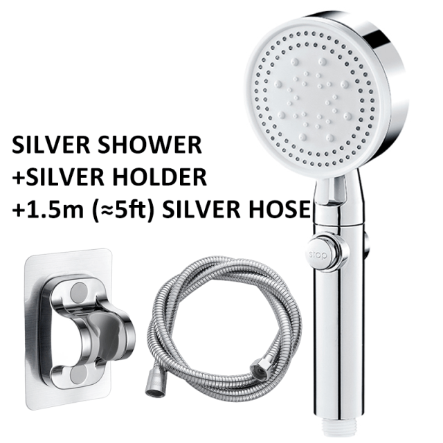 Avelena | Kopf Wasser sparen Schwarz 5 Modus einstellbar Hochdruck Avelena | Ein-Knopf-Stop Wasser Massage Eco Avelena | Badezimmer Zubehör