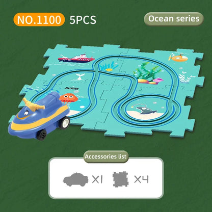 Avelena | Kinder Lern Puzzle Strecke Auto Spielset