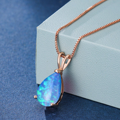 Avelena | Minimalist Drop Opal Pendant Necklace Selina