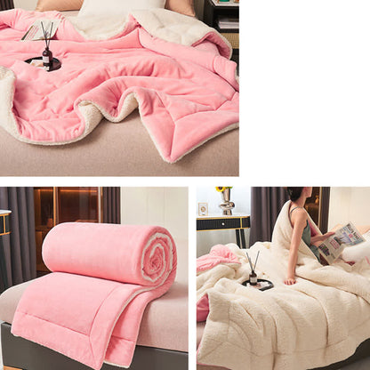 Avelena | Einfarbige dicke doppelseitige Samt-Würfeldecke