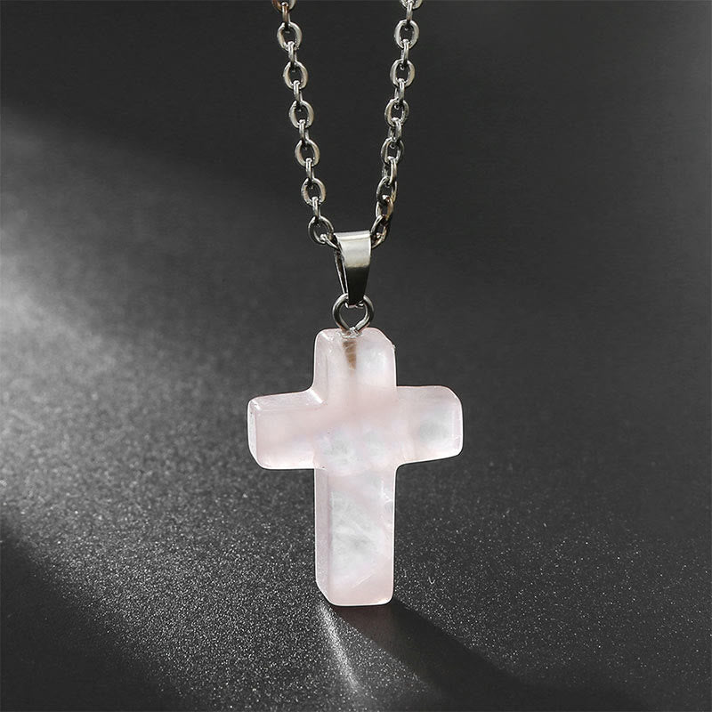 Avelena | Natürliche Edelsteine Kreuz Halskette Eine Spirituelle Schmuckerfahrung