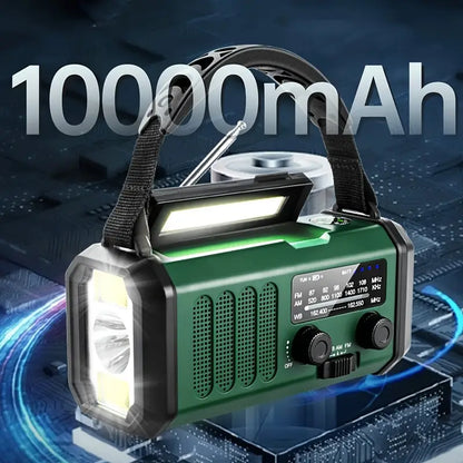 Avelena | Solar-notfallradio Mit Powerbank – Kurbelradio Mit Led-taschenlampe Für Camping & Outdoor