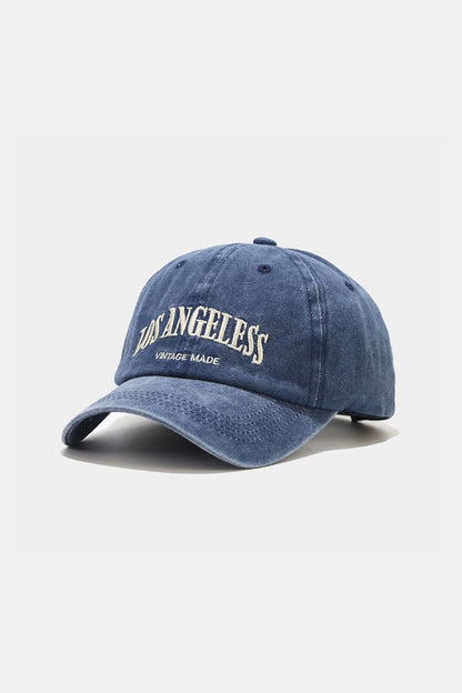 Denim baseball cap met briefopdruk