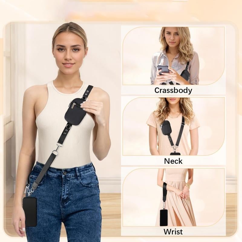 Avelena | Verstellbarer Telefon Lanyard Crossbody Gurt mit Geldbörse