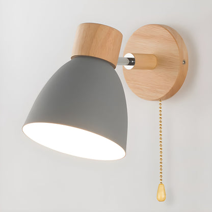 Avelena | Holz Nordische Wandlampe mit Schalter für das Schlafzimmer