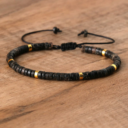 Avelena | Geflochtenes Armband mit 2,4 Mm Natursteinrollen Seraphina
