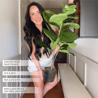 Avelena | 38 Zoll Faux Fiddle Leaf Fig mit Topf