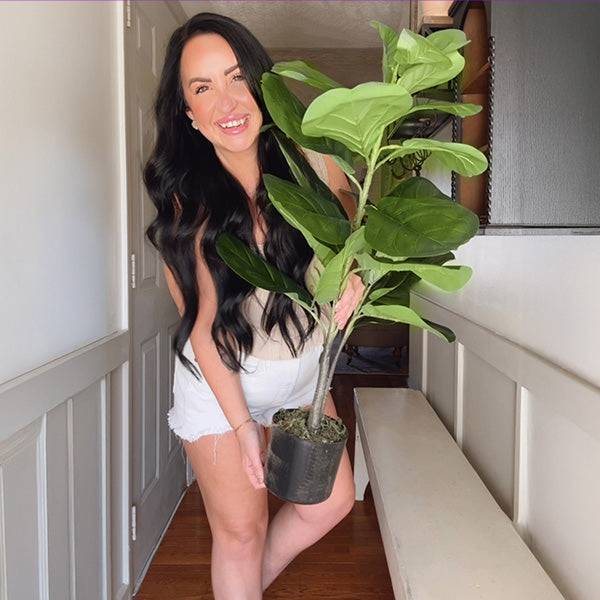 Avelena | 38 Zoll Faux Fiddle Leaf Fig mit Topf