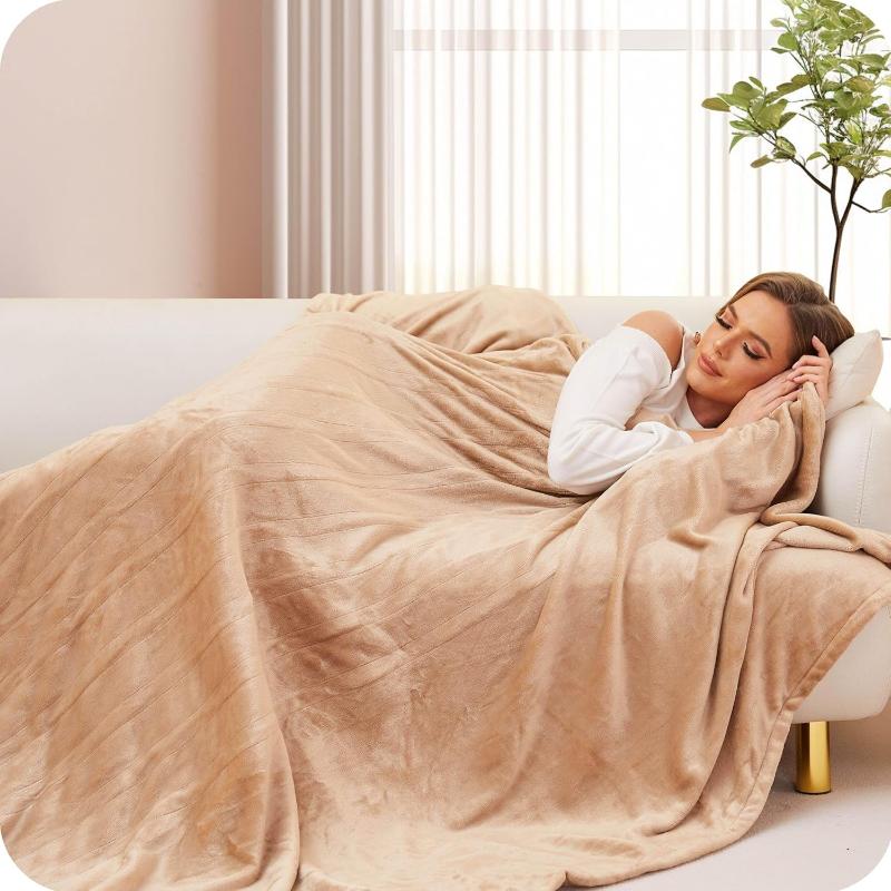 Avelena | Heizbare Elektrische Wurfdecke, Kuschelige Fleece Wärmendecke Mit 4 Wärmeleveln