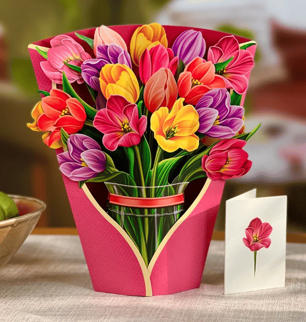 Avelena | Kunstoff Pop-up Blume | Inkl. Gratis Geschenkkarten - Faire