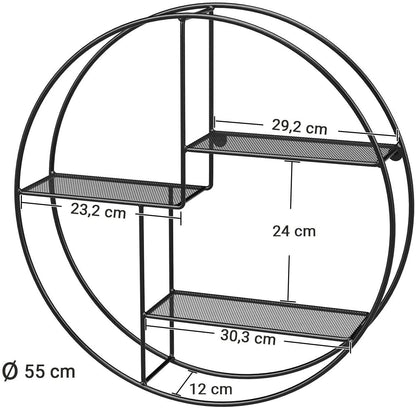 Avelena | Schwebendes Rundes Metall Wandregal