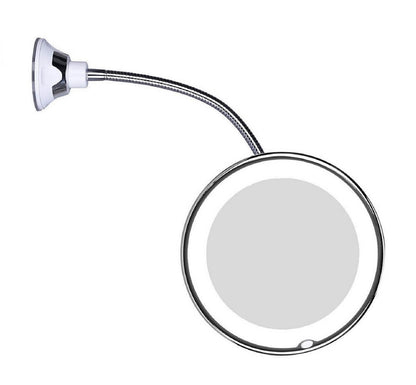 Avelena | ReflectFlex LED-Vergrößerungsspiegel mit flexiblem Schwanenhals | 10-fache Vergrößerung | Tageslicht-LED | Kosmetikspiegel