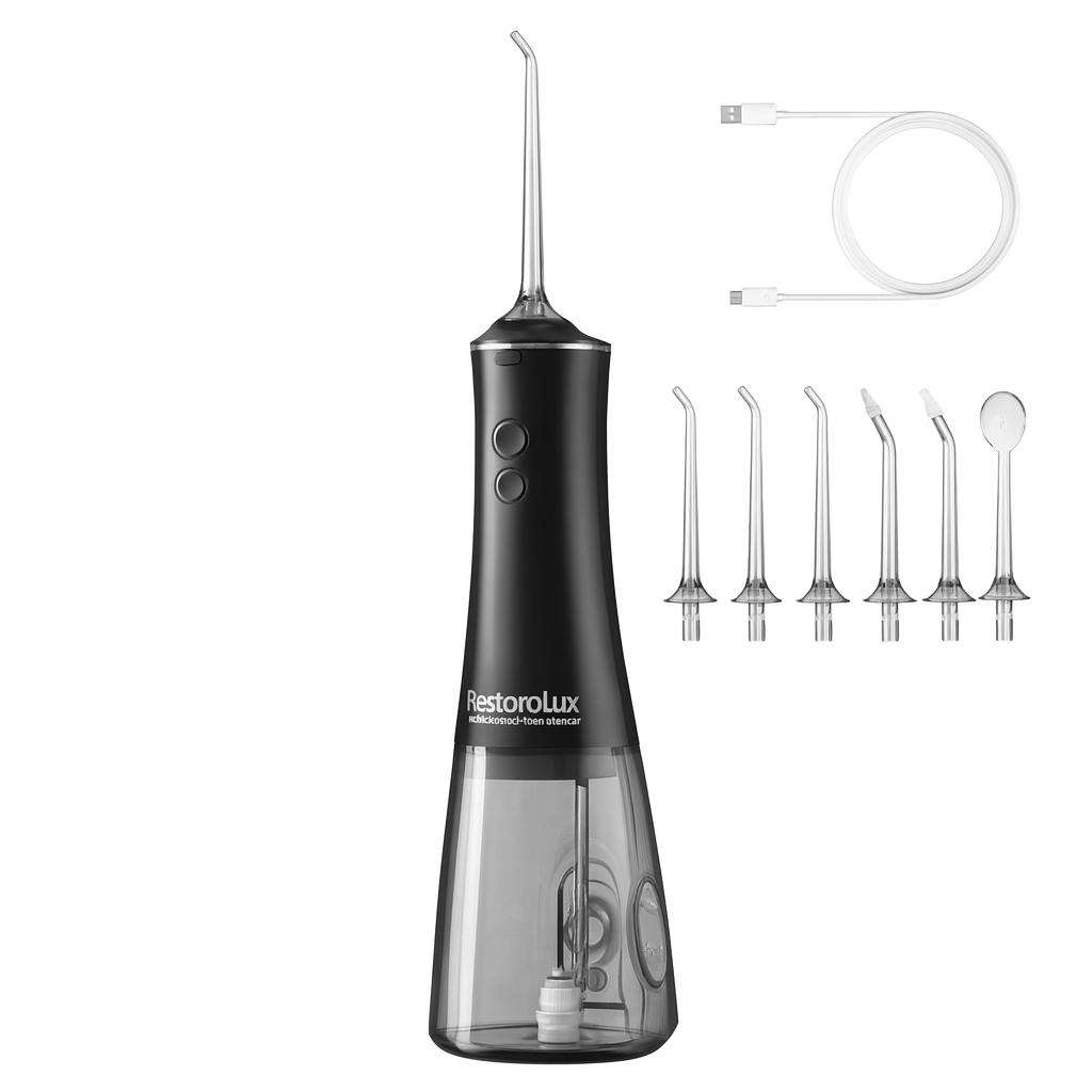 Avelena | Dental Water Flosser | Wiederaufladbar mit 4 Modi & Austauschbaren Düsen für Tiefenreinigung und Zahnfleischgesundheit