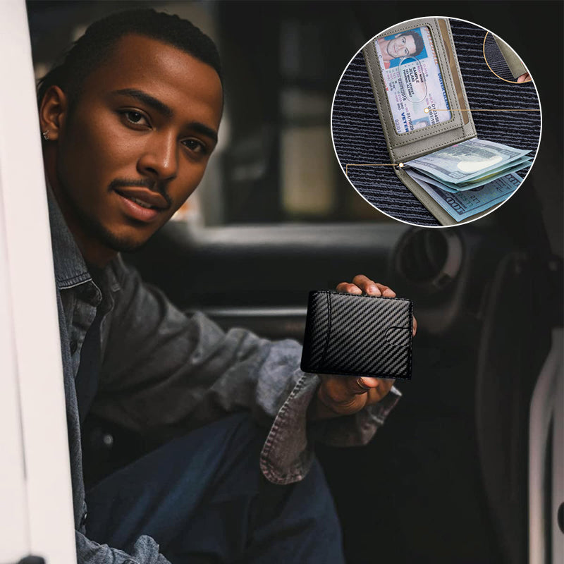 Avelena | Diebstahlsicherer Magnetkartenhalter aus echtem Leder