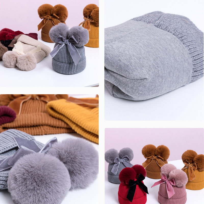 Avelena | Baby Mütze mit doppeltem Ballbogen