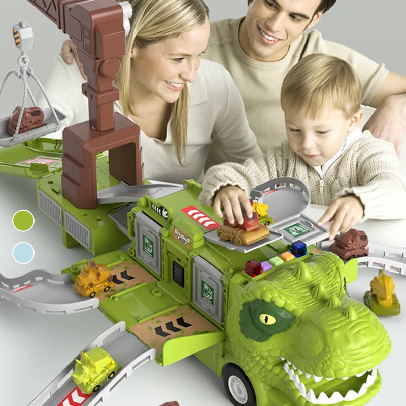Avelena | Neues Dinosaurier Verwandlungs Technisches Lastwagen Schienen Spielzeug Set