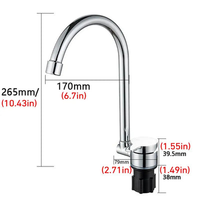 Avelena | Faltbarer Wasserhahn Menschlicher Barhahn 360-Grad-Schwenk RV-Hahn