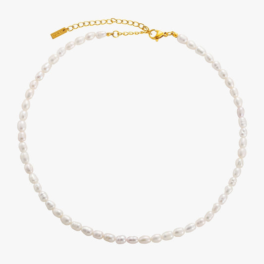 Avelena | Amélie Süßwasserperle Choker Halskette mit 18K Vergoldung