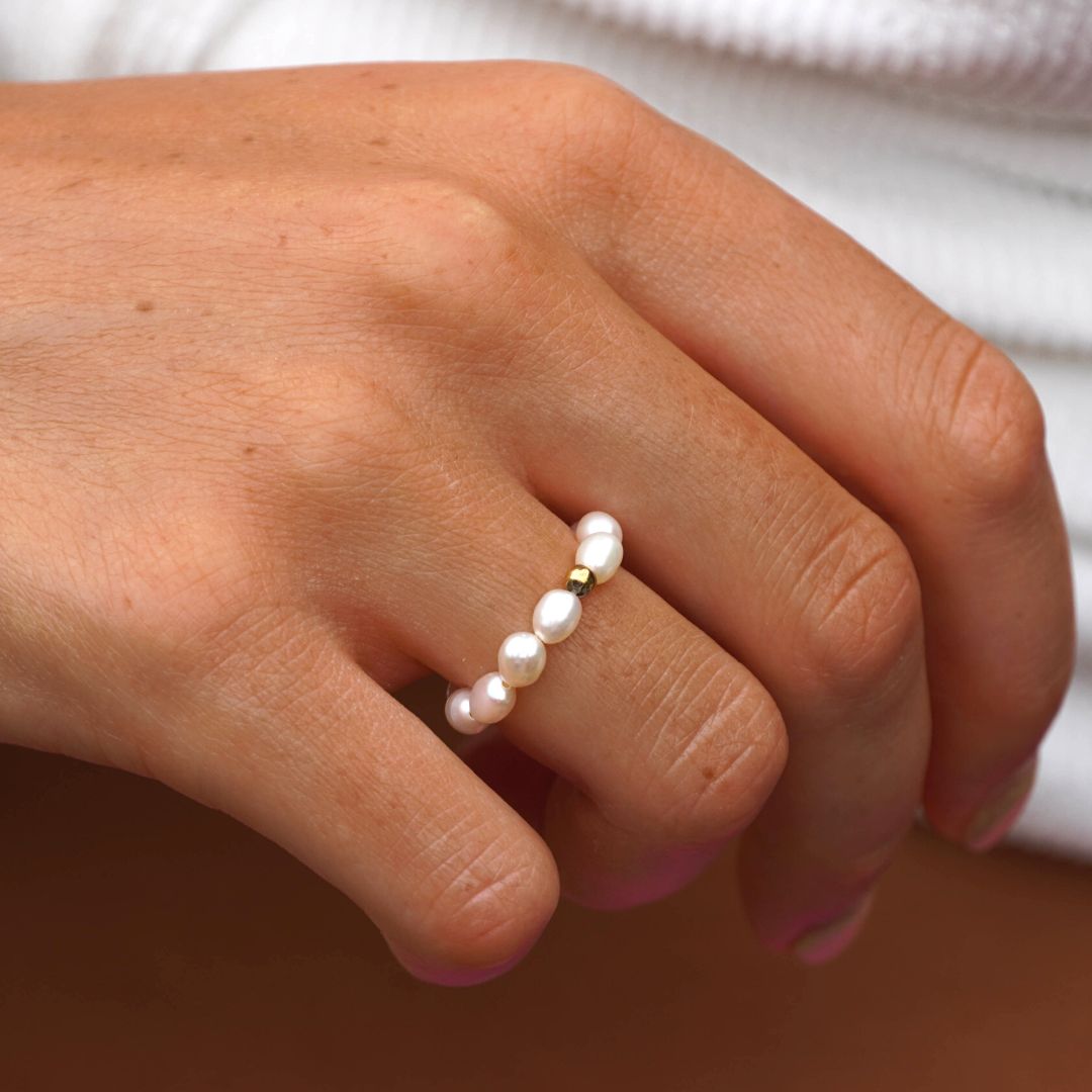 Avelena | Ozean Perlenring für Damen Einzigartiger Perlenschmuck