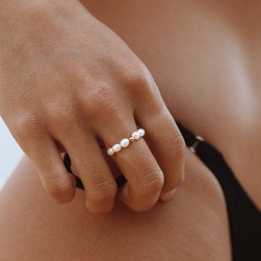 Avelena | Ozean Perlenring für Damen Einzigartiger Perlenschmuck