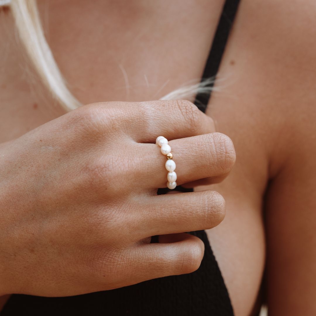 Avelena | Ozean Perlenring für Damen Einzigartiger Perlenschmuck