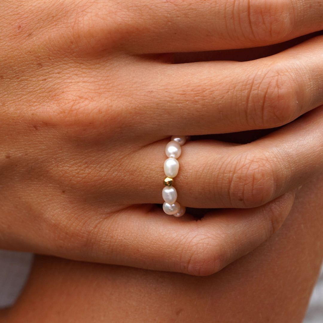 Avelena | Ozean Perlenring für Damen Einzigartiger Perlenschmuck