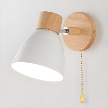 Avelena | Holz Nordische Wandlampe mit Schalter für das Schlafzimmer