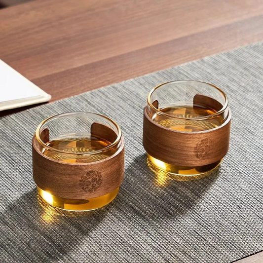 Avelena | Glas Teekanne mit Teesieb Hitzebeständige Teekanne mit Holzgriff