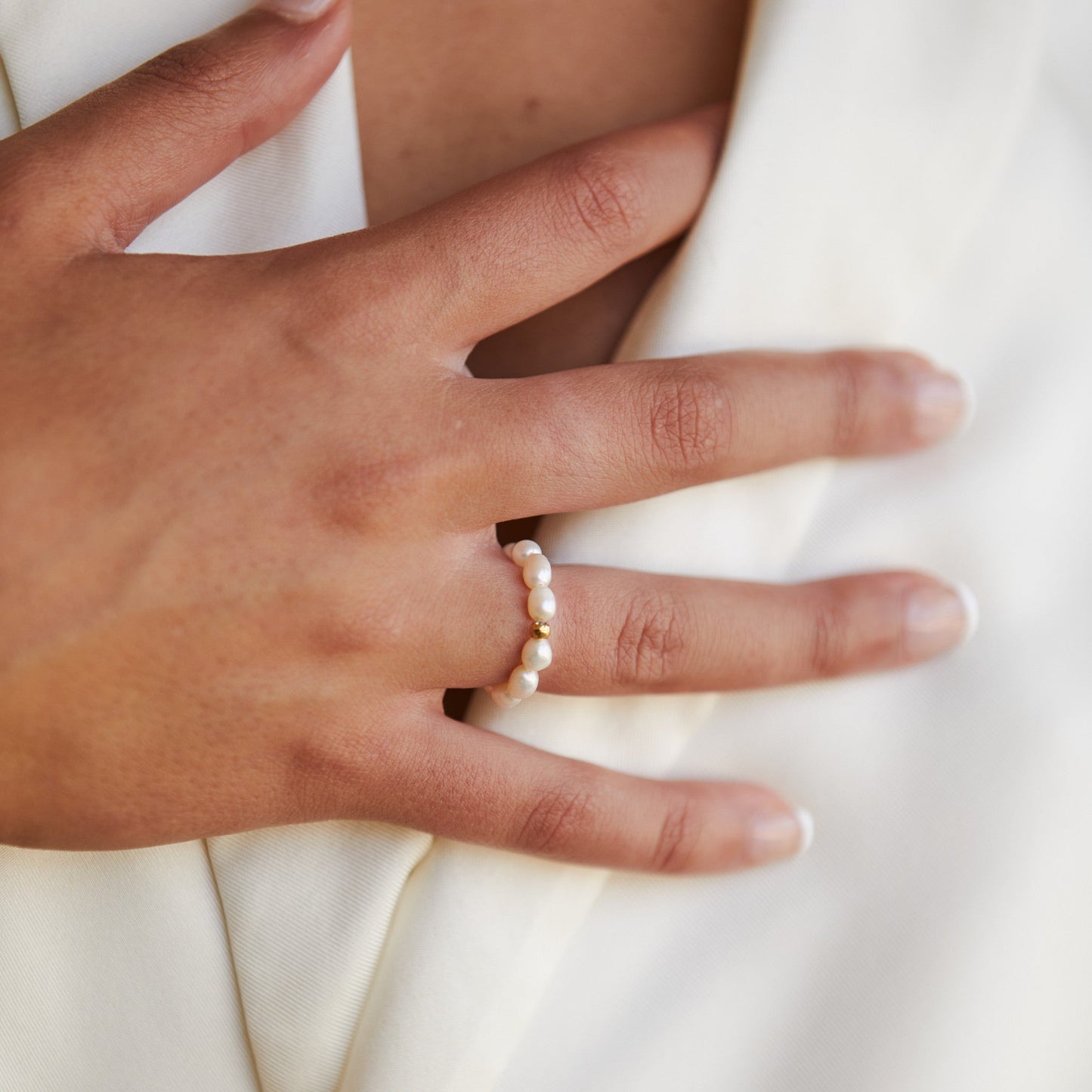 Avelena | Ozean Perlenring für Damen Einzigartiger Perlenschmuck