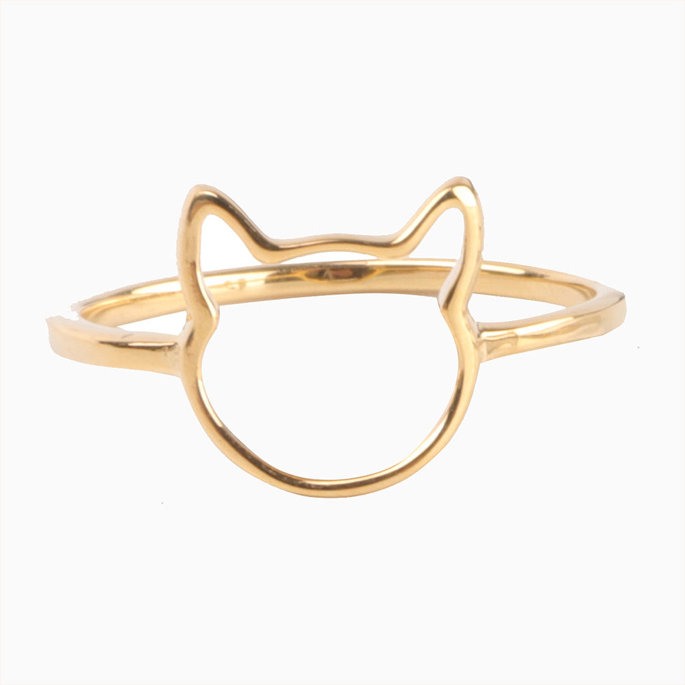 Avelena | Offene Katzen Gesicht Ring