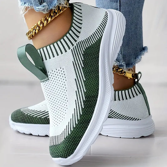 Atmungsaktive Strick-Sneaker mit Kontrastdesign