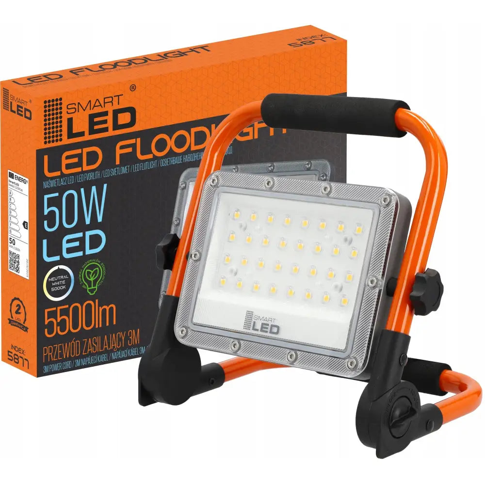 Avelena | Halogen-Led Tragbares Flutlicht 3M 50W Premium Arbeitslampe Auf Stativ