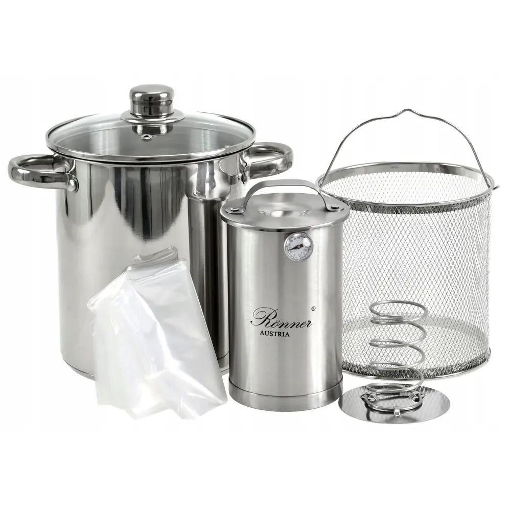 Avelena | Hamkocher Set Topf + Sieb Thermometer Beutel Hausgemachter Schinken für Die Feiertage