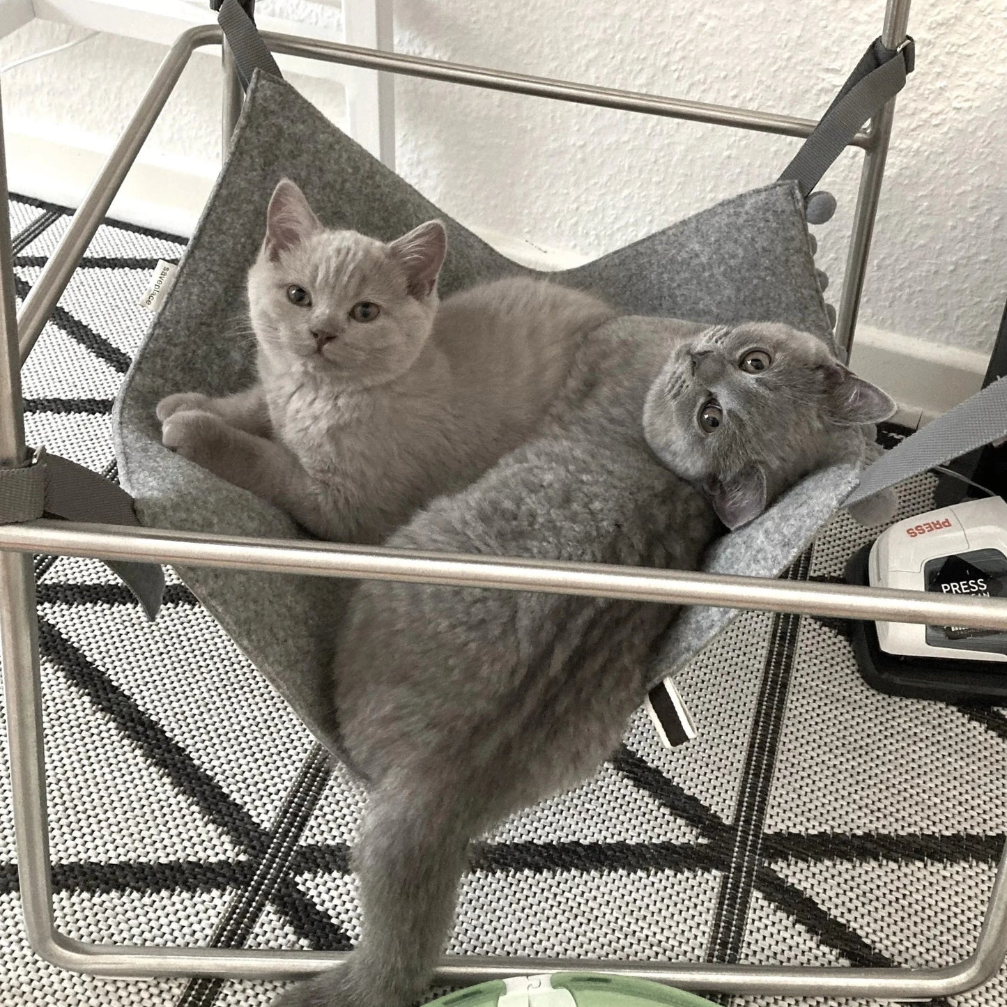 Avelena | Hängematte Katze Katzensofa für Stuhl Oder Tisch Graue Wolle