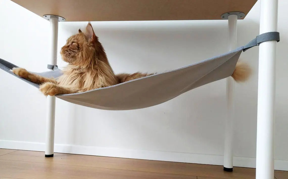 Avelena | Hängematte Katze Katzensofa für Stuhl Oder Tisch Graue Wolle