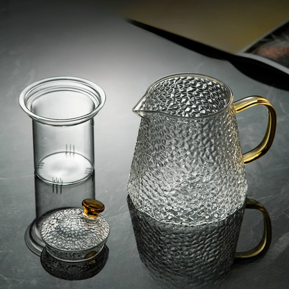 Avelena | Hochborosilikatglas Teekanne hitzebeständig transparentes Teegeschirr