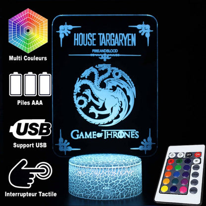Avelena | 3D Lampe Game Of Thrones Haus Targaryen