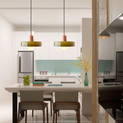 Avelena |  Pendelleuchte aus farbigem Glas | Elegante Hängeleuchte im Bauhaus-Stil | Designlampe für Wohnzimmer & Esszimmer